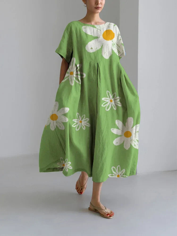 RAYA - NATURAL PRINT LOOSE SUMMER DRESS