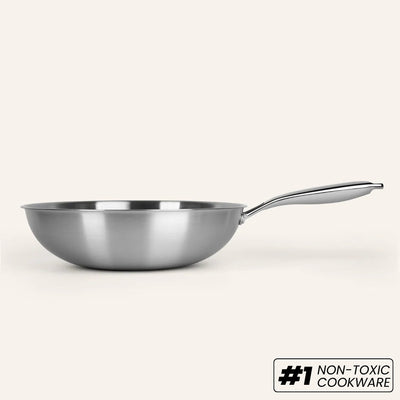 Pure Titanium Flat Bottom Wok Pan