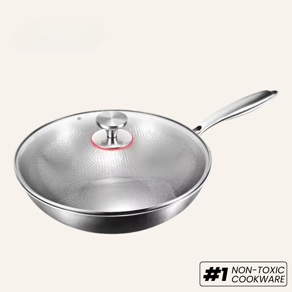 Pure Titanium Flat Bottom Wok Pan