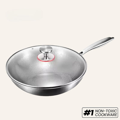 Pure Titanium Flat Bottom Wok Pan