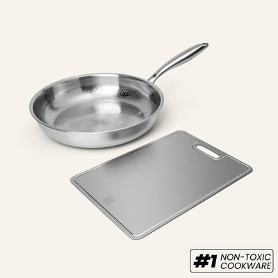 Titanium Cook & Prep Bundle | Frying Pan with Cutting Board Set