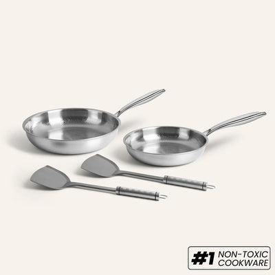 Titanium Cookware Duo | Hammered Pro Pan Set