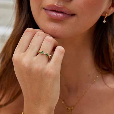 Luck - Cloverleaf Crystal Ring