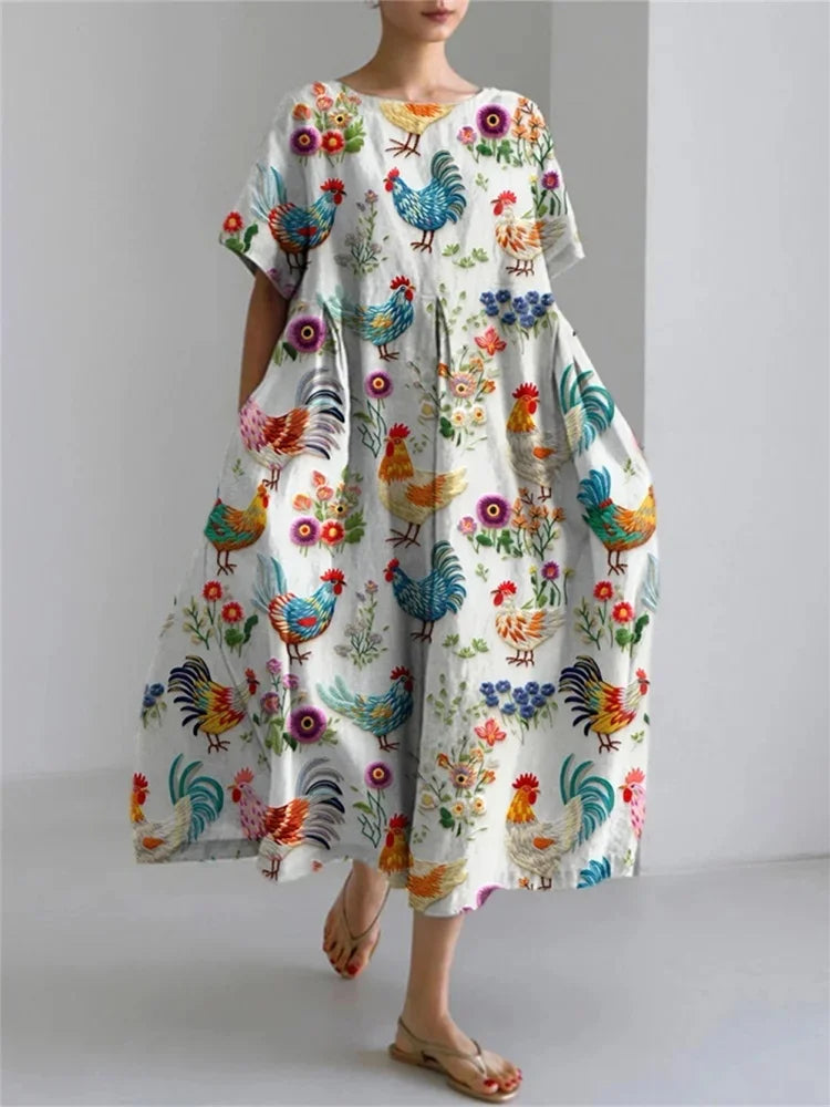 LEERA – ALL OVER PRINT LOOSE DRESS