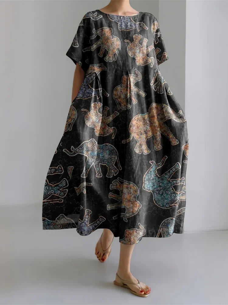 LEERA – ALL OVER PRINT LOOSE DRESS