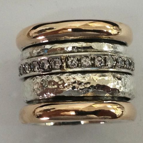 Thick and Stacked Vintage Style Gold Ring