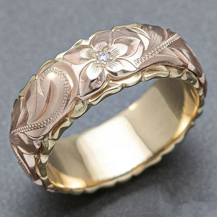 Vintage Rose Gold Blume Ring